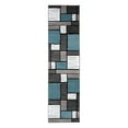 thumbnail image 2 of World Rug Gallery Contemporary Modern Boxed Color Block Area Rug - Blue 2'7"x6', 2 of 7
