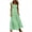 Green, variant on Women's Retro Plaid Smocked Dress Strap Flounce Long Dress M
