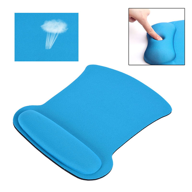 Mouse Pad, Thicken Soft Sponge Wrist Rest Mouse Pad with Wrist Rest Support Cushion, Ergonomic, Non-Slip Rubber Base, Mousepad for Home, Office & Travel, Light Blue