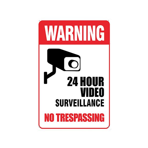 JWDX Slogan, Monitoring Sign Clearance, Camera Signs for Home Video Surveillance Signs Outdoor 20*30Cm C