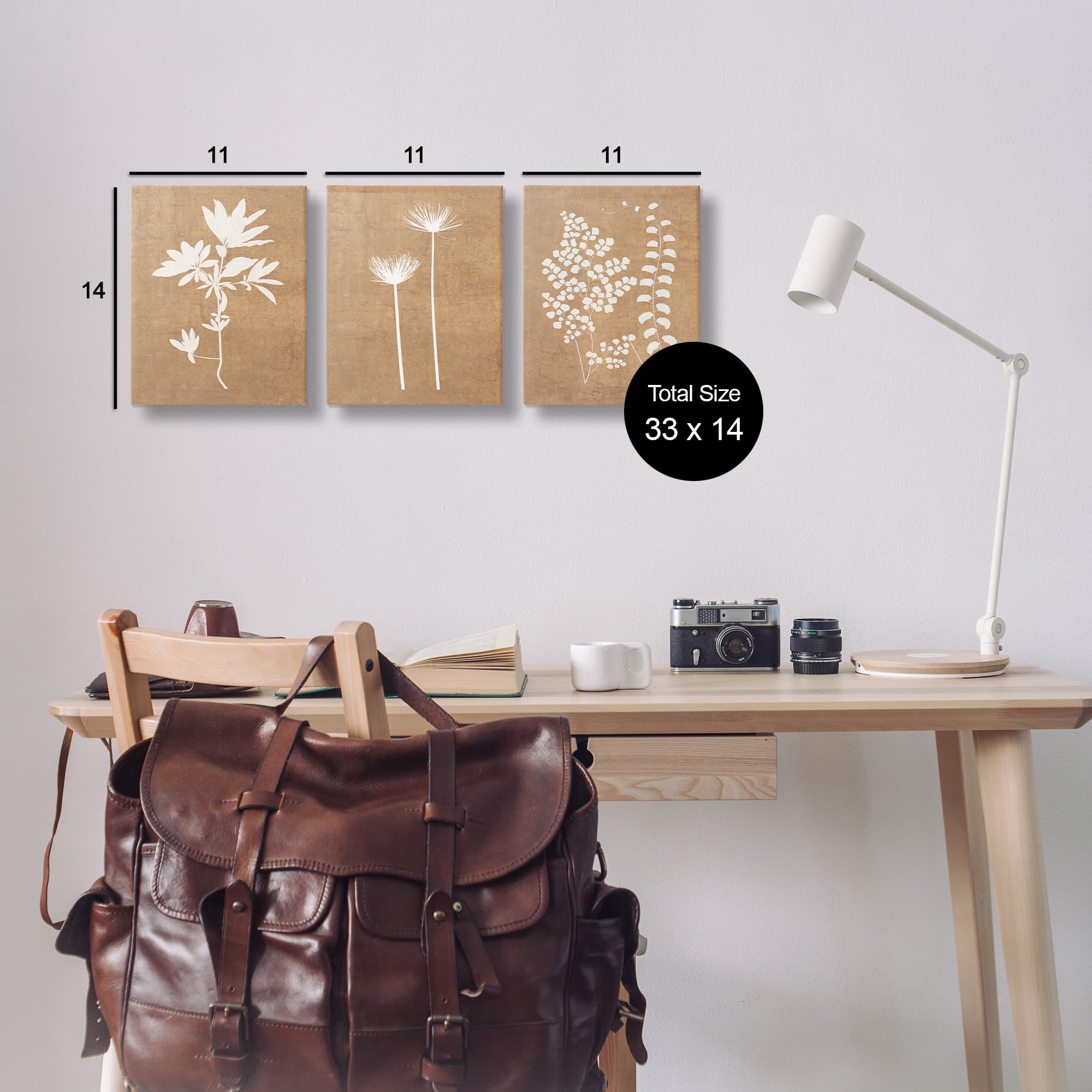 Stupell Industries Nature Botanical Silhouettes Botanical & Floral Painting Gallery Wrapped Canvas Art Print Wall Art, 11 x 14, Set of 3
