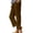 Coffee, variant on MEICHEN Womens Essentials Summer Fashion Clothing Women's Loose Pocket Patchwork Cotton and Linen Casual Pants Casual Pants for Women