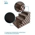 thumbnail image 3 of TiaGOC Foam Pet Steps for Small Dogs and Cats, Portable Ramp Stairs for Couch, Sofa, and High Bed Climbing, Non-Slip Balanced Indoor Step Support, Paw Safe - Brown Lattice Print, 4-Step, 3 of 3