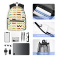 thumbnail image 6 of Haiem Colorful Mustache Lightweight Backpack for School, Classic Basic Water Resistant Casual Daypack for Travel with Bottle Side Pockets, 6 of 8