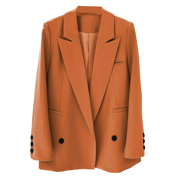 Lovskoo 2024 Women's Blazer Dressy Casual Long Sleeve Lapel Button Slim Work Office Blazer Jacket Red