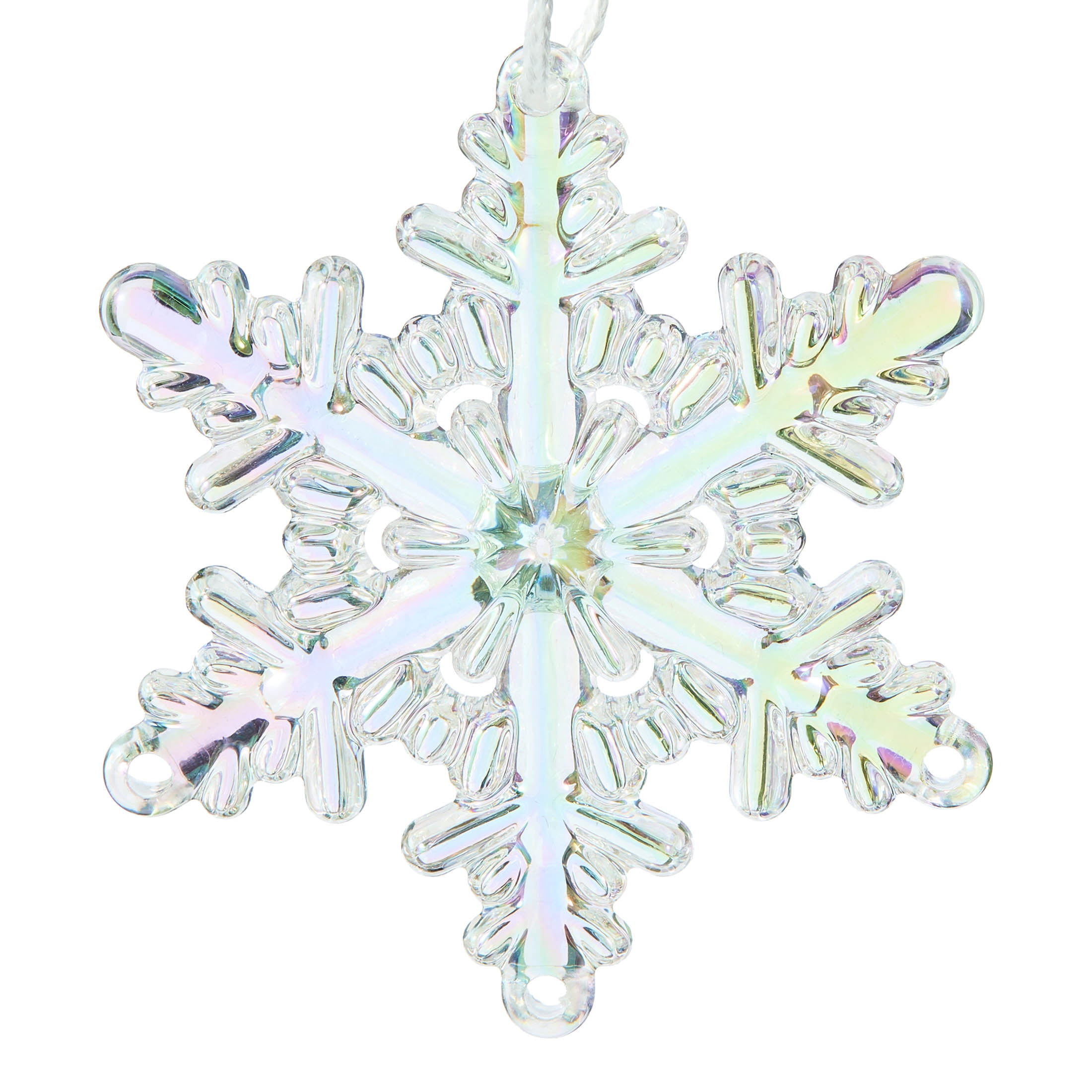 6-Count Iridescent Snowflake Mini Christmas Ornaments, 1.8", by Holiday Time