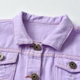 thumbnail image 5 of IBTOM CASTLE Toddler Kid Baby Boys Girls Denim Jacket Long Sleeve Button Down Jeans Coat Cowboy Overcoat Hoodie Casual Outwear 4-5 Years Purple, 5 of 8