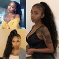 thumbnail image 6 of Wrap Around Ponytail Extensions Peruvian Natural Wave Ponytail Human Hair 12-26inch Remy Hair Clip In Curly Ponytail Hairpieces for Black Women, 6 of 7
