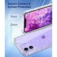 thumbnail image 5 of for iPhone 12 Case and iPhone 12 Pro Case with Phone Stand, [Not Yellowing] Clear Glitter Shockproof Protective Phone Case, [Non-Slip] Slim Cover for Women Girls 6.1 Inch - Sparkle Clear, 5 of 7