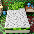 thumbnail image 4 of Erosebridal 3D Gloss Green Pixel Tile Zipper Twin Comforter Sets with Fitted Sheet and 2 Pillowcases,Gradient Cube Square Pattern Zipper Bedding Set,Emerald Lime,4-Piece,Reversible, 4 of 6