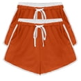 thumbnail image 2 of YOIAVAIOY Womens Summer Beach Shorts 2 Pack 5 Inch Fashion Drawstring Elastic Waist Athletic Shorts Loose Fit Gym Lounge Shorts Orange XL, 2 of 6