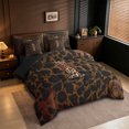 thumbnail image 2 of Erosebridal Cheetah Animal Print 7 Pieces Bedding Comforter Set,Letter I Monogram Full Bedding Set For Bow Lovers,Black Reversible, 2 of 7