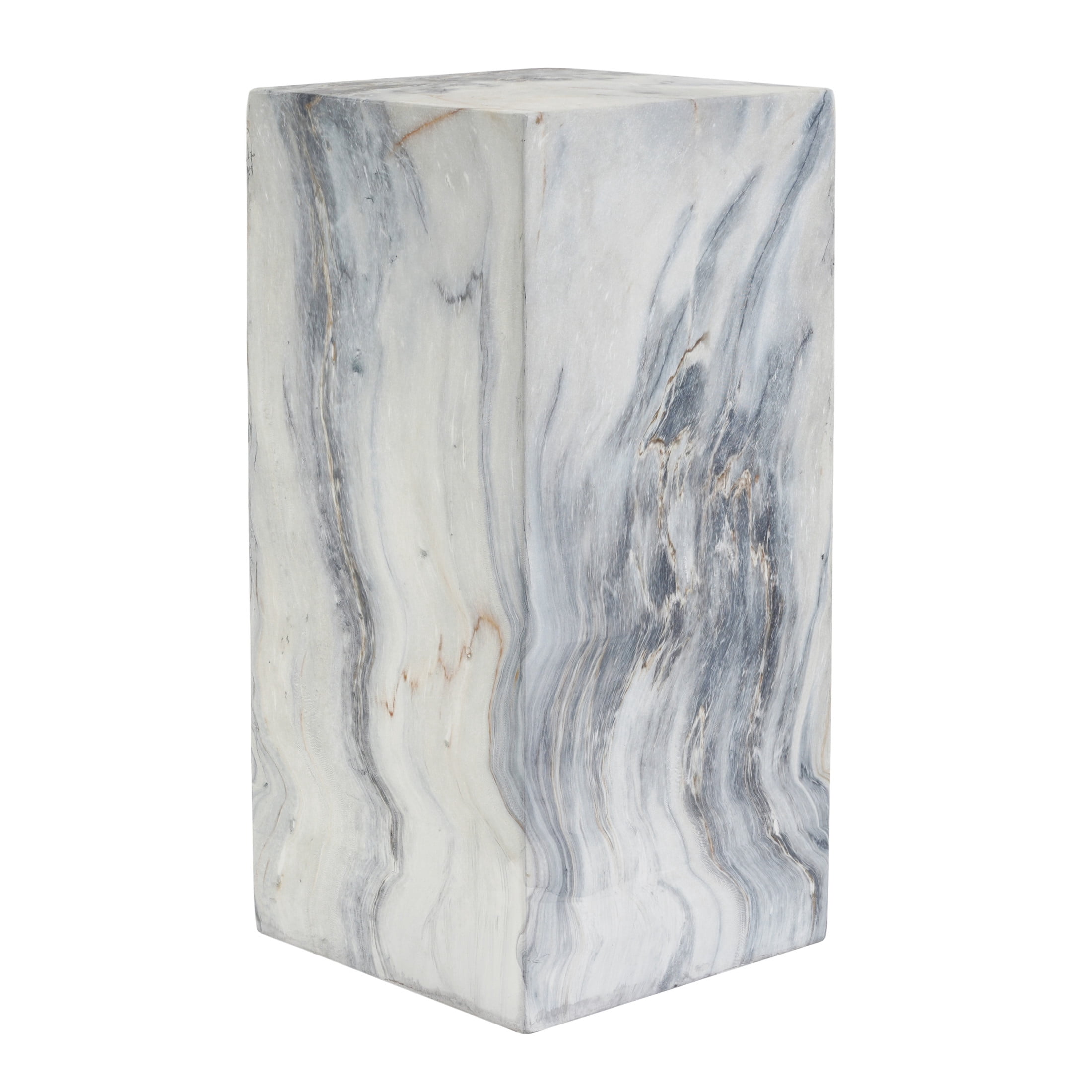 Christopher Knight Home 25.2"H Indoor Outdoor Handcrafted Modern Pedestal Plant Stand, Marble Effect
