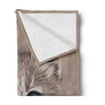 thumbnail image 2 of Animal Soft Flannel Fleece Throw Blanket, Portrait of Domestic Cat Face Baby Kitten Pet Whiskers Fluffy Feline, Cozy Plush for Indoor and Outdoor Use, 60" x 80", Umber Brown Bluegrey, by Ambesonne, 2 of 5