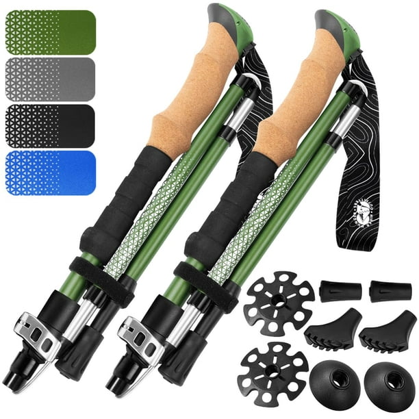 Bastones de senderismo plegables Hiker Hunger, color verde