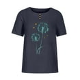 thumbnail image 3 of Camisas de Manga Corta para las Mujeres, Blusa de Botón de Impresión Casual con Cuello Redondo Hecha de Tela Suave Transpirable para Verano Primavera, Blusas de Manga Corta para las Mujeres, 3 of 4