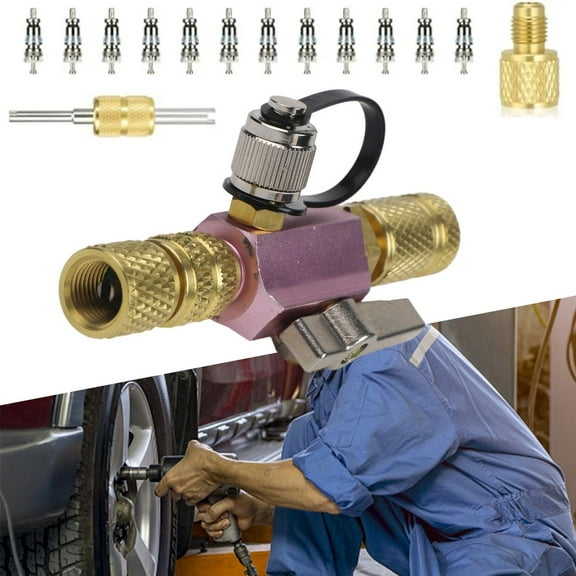 Hvac Valve Core Removal Tool Kit With Valve Core 2 Sizes 1/4Inch And 5/16Inch
