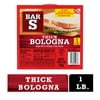 Bar-S Thick Bologna Sliced Deli-Style Lunch Meat, 8 Slices Per Package, 1 Pound Pack