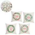 thumbnail image 3 of 4 fundas de almohada navideñas con texto "Happy New Year", para decoración del hogar YX1014-1, 3 of 8