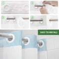 thumbnail image 6 of Forest Turquoise No Hook Shower Curtain with Snap in Liner, Retro Trees Silhouette Landscape Double-Layer Waterproof Fabric Shower Curtains for Bathroom Hotel Bathtub, Mesh Top 72"x78", 6 of 9
