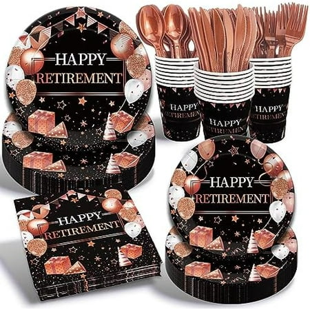 Pcs Retirement Party Supplies – Rose Gold, Going Away – Home Decor, Kitchen, & Other