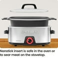 thumbnail image 6 of Chefman 6 Qt. Manual Slow Cooker, Removable Cooking Insert, Stainless Steel, 6 of 9