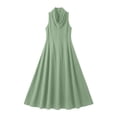 thumbnail image 4 of Women's Cowl Neck Sleeveless Maxi Dress Loose A Line Flowy Long Dress Lightweight Boho Style Sundress Beach Vacation Outfit Green, 4 of 6