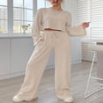 thumbnail image 3 of Ensemble Deux Pièces pour Femmes, Tricot Côtelé, Hauts à Cordon de Serrage, 3 of 7