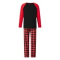 thumbnail image 5 of Christmas Family Matching Pajamas Set Glow in Dark Santa Print Tops+Plaid Pants Xmas Holiday Pjs Sleepwear Loungwear, 5 of 7
