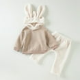 thumbnail image 4 of Godderr Baby Newborn Girls 2Pcs Hooded Warm Sweatshirt Sets,Toddler Cartoon Autumn Winter Long Sleeve Cute Ears Hoodie Sweatsuit Fleece Pants Clothing Outfit for 6M-3Y, 4 of 8
