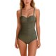 thumbnail image 2 of Traje de baño de una pieza para mujer, traje de baño de bikini de tirantes sin espalda de color liso para mujer, conjunto de bikini con bloques de color y hombros descubiertos, traje de baño de moda p, 2 of 7