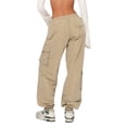 thumbnail image 4 of Liacowi Women Juniors Low Waist Baggy Cargo Pants Wide Leg Track Pants Casual Sweatpants Punk Loose Jogger Trousers, 4 of 8