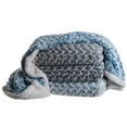 thumbnail image 3 of Somerset Home Plush Flower Fleece Sherpa Throw Blanket - Blue, 3 of 3
