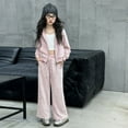 thumbnail image 2 of Coerni Girls 2 Piece Sequined Y2K Outfits Kids Fleece Zip up Hoodie+jogger Sweatpants Kids Korean Style Tracksuit Sweatshirt, 2 of 6