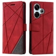 thumbnail image 1 of Leather Case for Xiaomi Redmi 13 5G 4G Poco M6 4G Redmi Note 13R 5G Splicing Wallet Phone Cover - Gr, 1 of 5
