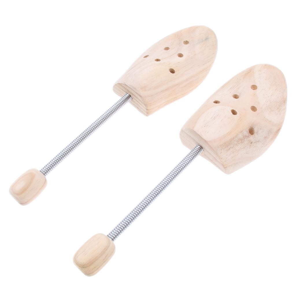 1 Pair Burlywood Cedar Shoe Tree with Coil Spring Wooden Shaper Stretcher 