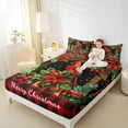 thumbnail image 4 of Manfei Chic Cardinal Bird Bed Sheets 4 Pieces, Merry Christmas King Sheets, Xmas Red Checkered Sheet Set, Breathable Home Decor, 4 of 7