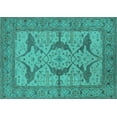 thumbnail image 1 of Ahgly Company Machine Washable Indoor Rectangle Oriental Turquoise Blue Industrial Area Rugs, 8' x 10', 1 of 4