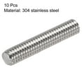 thumbnail image 2 of Unique Bargains M6 x 1,18 Pieds Tige Entièrement Filetée en Acier Inoxydable 304 Filets à Droite Lot de 10, 2 of 4