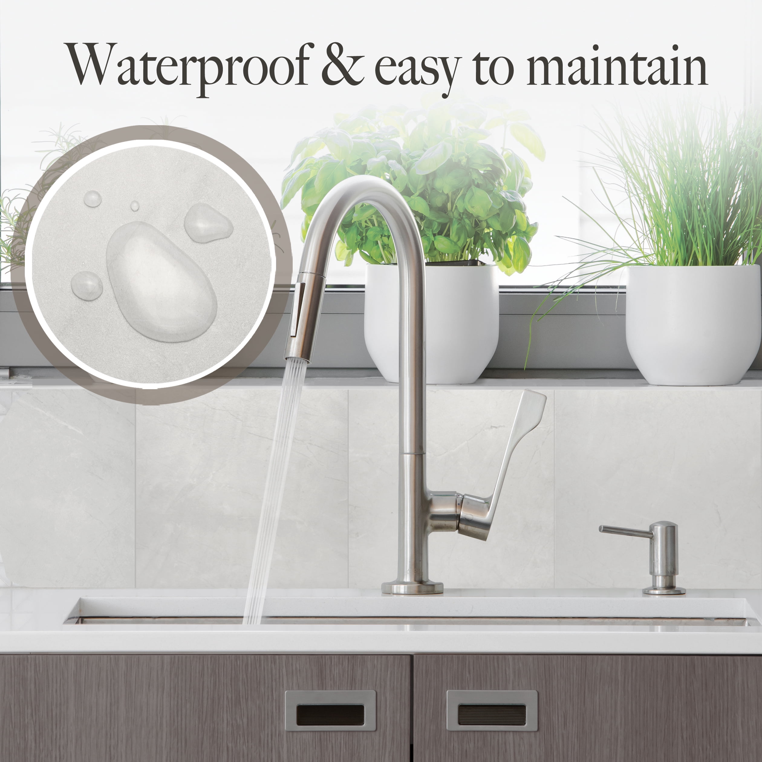 Con-Tact Brand 12" x 12" Pearl Marble Wall Tiles Decorative Self Adhesive Backsplash Texture Tile, for Indoor Bathroom 12 Piece