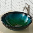 thumbnail image 2 of KRAUS 17-inch Green Glass Nature Series Bathroom Vessel Sink and Spot Free Arlo Faucet Combo Set with Pop-Up Drain, Stainless Brushed Nickel Finish, 2 of 9