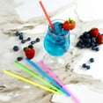 thumbnail image 4 of 200 Pcs Multicolor Drinking Straws Individually Wrapped,Disposable Plastic Smoothie Straws,Wide-mouthed Straight Straws,9.45 inch Jumbo Milktea Straws,for Summer Party Picnic Scheam, 4 of 7