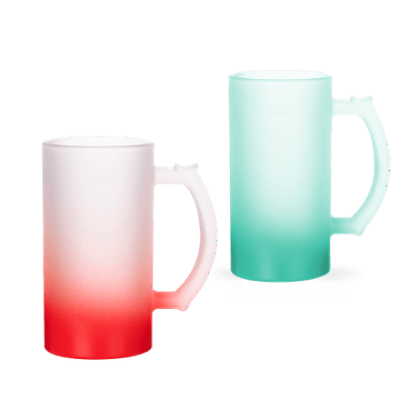 

Christmas Red and Green Frosted Beer Mug for Sublimation 16 oz
