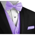 thumbnail image 4 of Men's Formal Tuxedo Vest, Bow-Tie & Hankie Set for Prom, Homecoming, Wedding, Cruise in Lavender - 3XL, 4 of 4