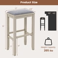 thumbnail image 3 of Gymax 4 PCS Upholstered Wooden Bar Stools Bar Height Chairs Dining White, 3 of 6