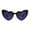 black blue, variant on Womens Heart Shape Color Mirror Cat Eye Plastic Groovy Sunglasses Black Blue