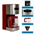 thumbnail image 5 of Kenmore Aroma Control 12-Cup Programmable Coffee Maker, Red and Stainless Steel Drip Coffee Machine, Timer, Digital Display Charcoal Water Filter, Regular or Bold, 5 of 9
