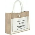 thumbnail image 1 of Bolsa de playa de yute para mujer, bolsa de compras reutilizable con asa Ormromra HMHZ486-1, 1 of 5
