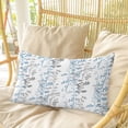thumbnail image 4 of Light Blue Grey Botanical Pillow Covers, Linen Long Throw Pillow Case, Spring Floral Summer Farmhouse Holiday Pillow Protector Decorative Cushion Cover for Living Room/Bedroom 20" x 36", 4 of 8