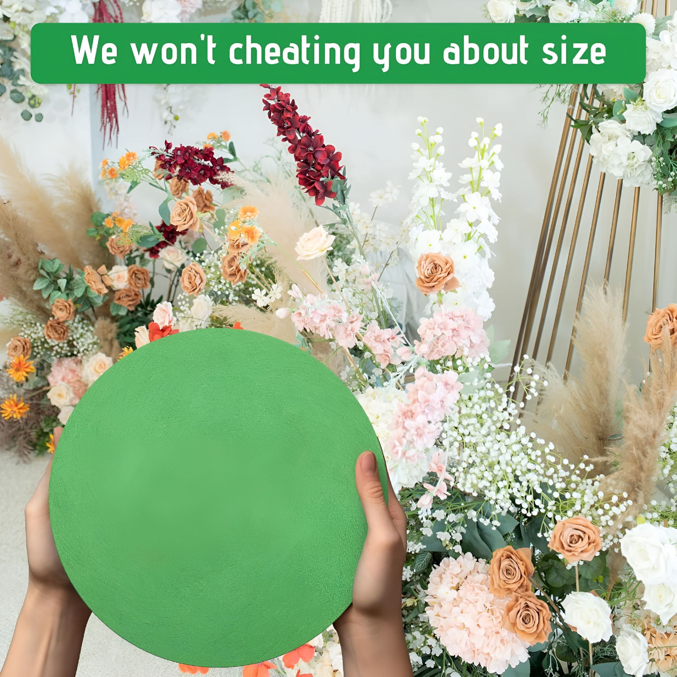 XIBUFE 6Pcs Floral Foam Round Blocks,Large Wet and Dry Green Foam for Artificial and Fresh Flower Arrangement,Flower Foam Blocks for Wedding Party Decorations(7.8 Inch)